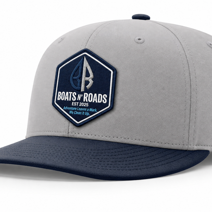 BnR Shield Snapback — Gray / Navy