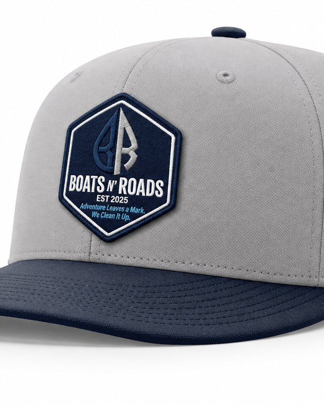 BnR Shield Snapback — Gray / Navy