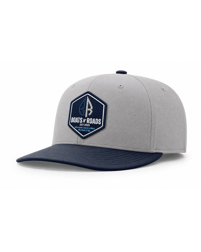 BnR Shield Snapback — Gray / Navy